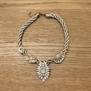 Elegant Silver and Gold Statement Necklace